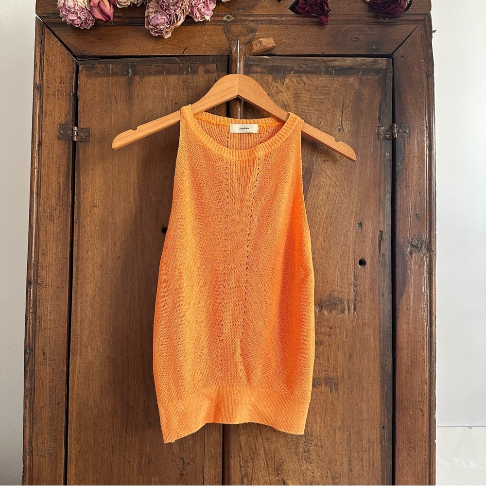 Orange knit tank